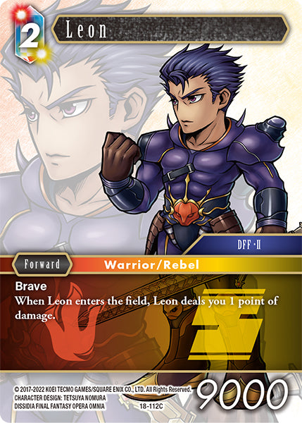 (112) Final Fantasy TCG Resurgence of Power Single: Leon (18-112) Holo Common