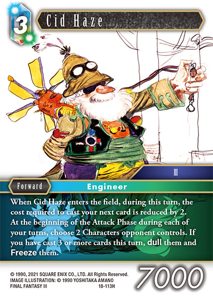 (113) Final Fantasy TCG Resurgence of Power Single: Cid Haze (18-113) Holo Hero