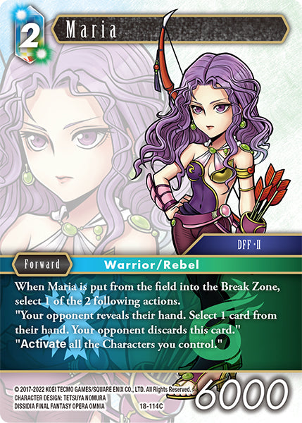 (114) Final Fantasy TCG Resurgence of Power Single: Maria (18-114) Holo Common