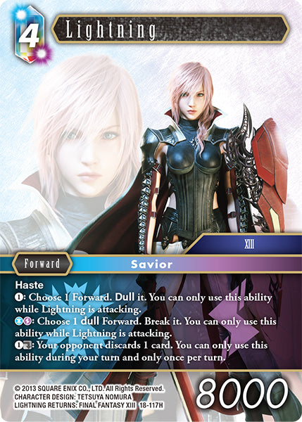 (117) Final Fantasy TCG Resurgence of Power Single: Lightning (18-117) Holo Hero