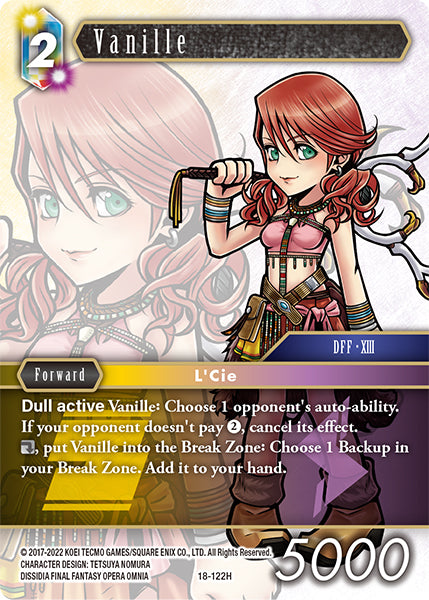 (122) Final Fantasy TCG Resurgence of Power Single: Vanille (18-122) Holo Hero