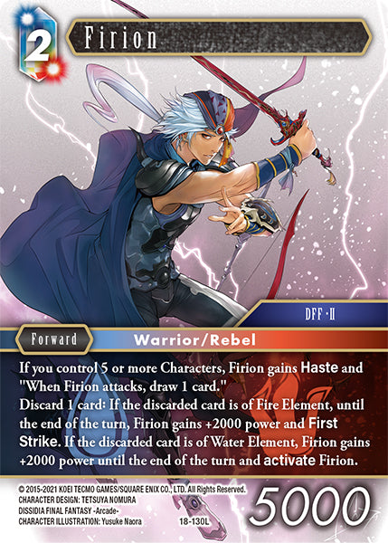 (130) Final Fantasy TCG Resurgence of Power Single: Firion (18-130) (V.1) Holo Legend