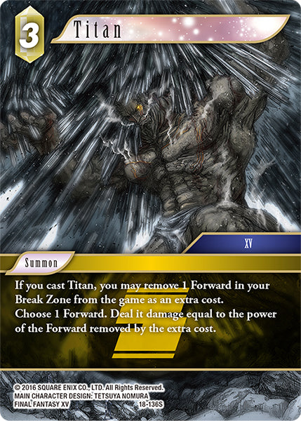 (136) Final Fantasy TCG Resurgence of Power Single: Titan (18-136) Holo Starter