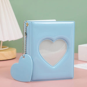 Mini Photo Album: Photocard Binder: PVC Heart: Blue