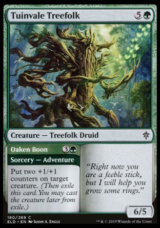 (180/269) Magic The Gathering Throne of Eldraine Single: Tuinvale Treefolk // Oaken Boon Holo Common