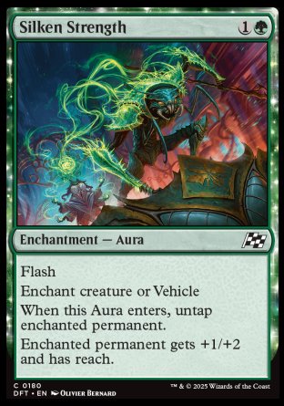 (180) Magic The Gathering Aetherdrift Single: Silken Strength Holo Common