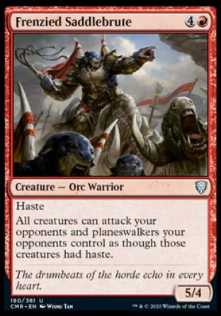(180/361) Magic The Gathering Commander Legends Single: Frenzied Saddlebrute Holo Uncommon