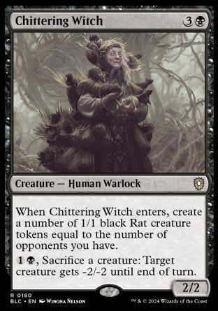 (180) Magic The Gathering Commander: Bloomburrow Single: Chittering Witch  Rare