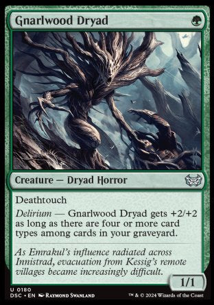 (180) Magic The Gathering Commander: Duskmourn: House of Horror Single: Gnarlwood Dryad  Uncommon