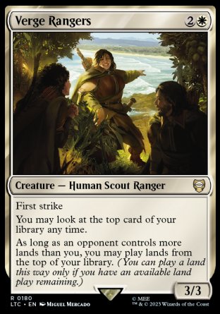 (180) Magic The Gathering Commander: The Lord of the Rings: Tales of Middle-earth Single: Verge Rangers  Rare