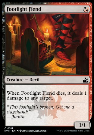 (181) Magic The Gathering Ravnica Remastered Single: Footlight Fiend  Common