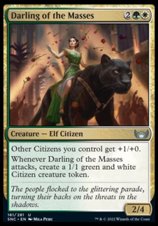 (181) Magic The Gathering Streets of New Capenna Single: Darling of the Masses  Uncommon