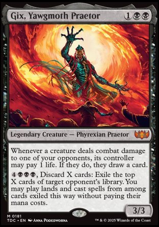 (181) Magic The Gathering Commander: Tarkir: Dragonstorm Single: Gix, Yawgmoth Praetor  Mythic