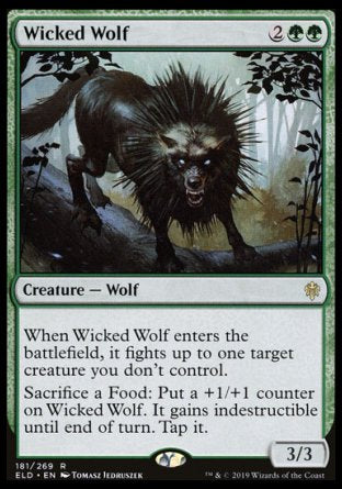 (181/269) Magic The Gathering Throne of Eldraine Single: Wicked Wolf  Rare