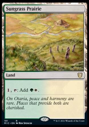(181) Magic The Gathering Commander: Innistrad: Midnight Hunt Single: Sungrass Prairie  Rare