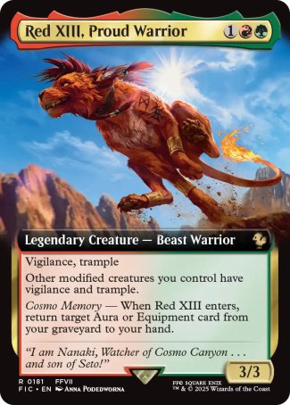 (181) Magic The Gathering Commander: Magic: The Gathering - FINAL FANTASY: Extras Single: Red XIII, Proud Warrior Holo Rare