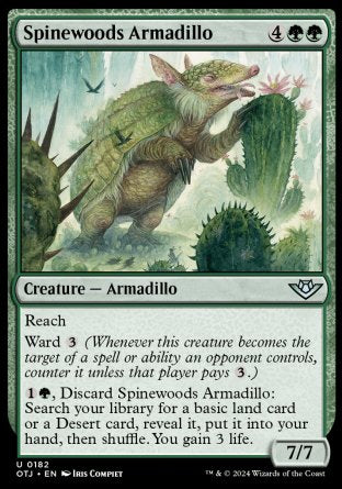 (182) Magic The Gathering Outlaws of Thunder Junction Single: Spinewoods Armadillo  Uncommon