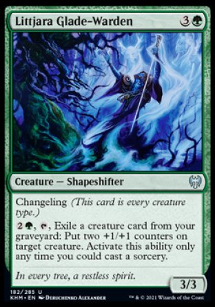 (182/285) Magic The Gathering Kaldheim Single: Littjara Glade-Warden Holo Uncommon