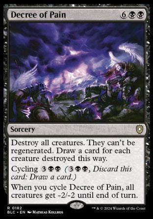 (182) Magic The Gathering Commander: Bloomburrow Single: Decree of Pain  Rare