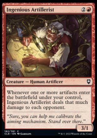 (182) Magic The Gathering Commander Legends: Battle for Baldur's Gate Single: Ingenious Artillerist Holo Common