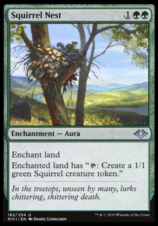 (182/254) Magic The Gathering Modern Horizons Single: Squirrel Nest Holo Uncommon