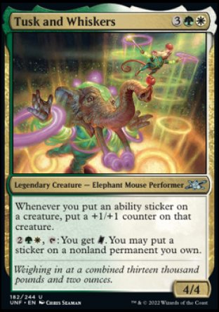 (182) Magic The Gathering Unfinity Single: Tusk and Whiskers  Uncommon