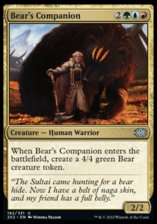 (182) Magic The Gathering Double Masters 2022 Single: Bear's Companion Holo Uncommon