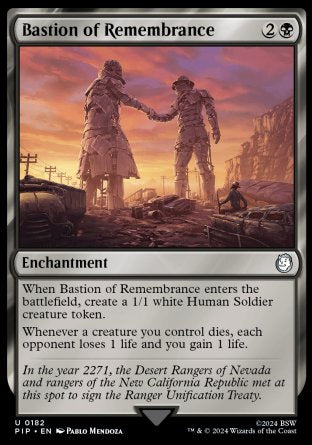 (182) Magic The Gathering Universes Beyond: Fallout Single: Bastion of Remembrance  Uncommon