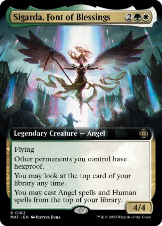 (182) Magic The Gathering March of the Machine: The Aftermath: Extras Single: Sigarda, Font of Blessings (V.3)  Rare