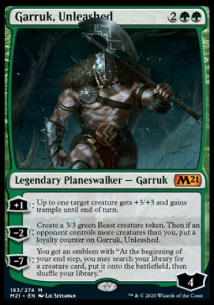(183) Magic The Gathering Core 2021: Promos Single: Garruk, Unleashed (V.1) Holo Mythic