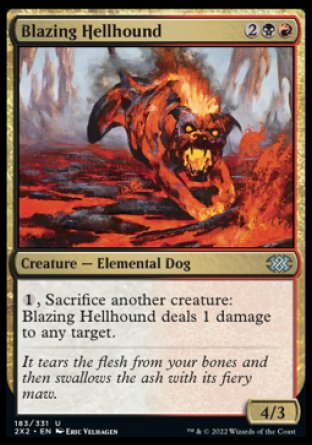(183) Magic The Gathering Double Masters 2022 Single: Blazing Hellhound  Uncommon