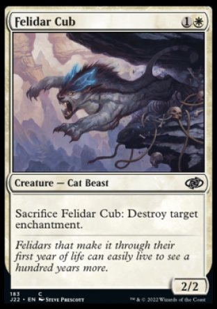 (183) Magic The Gathering Jumpstart 2022 Single: Felidar Cub  Common