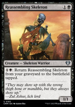 (183) Magic The Gathering Commander Masters Single: Reassembling Skeleton  Uncommon
