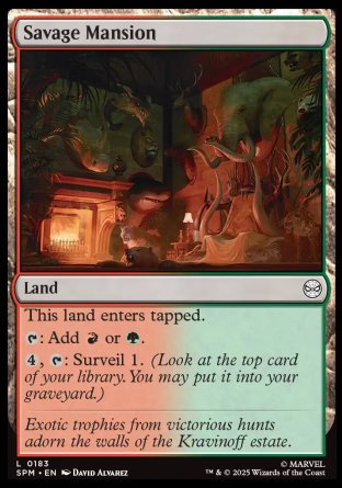 (183) Magic The Gathering Magic: The Gathering | Marvel's Spider-Man Single: Savage Mansion Holo Common