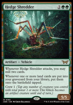 (183) Magic The Gathering Duskmourn: House of Horror Single: Hedge Shredder  Rare