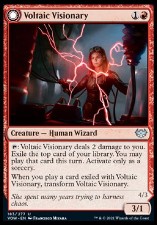 (183) Magic The Gathering Innistrad: Crimson Vow Single: Voltaic Visionary // Volt-Charged Berserker  Uncommon