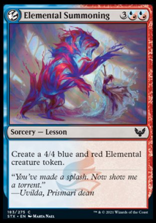 (183) Magic The Gathering Strixhaven: School of Mages Single: Elemental Summoning Holo Common