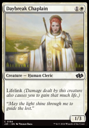 (184) Magic The Gathering Foundations Jumpstart Single: Daybreak Chaplain  Common