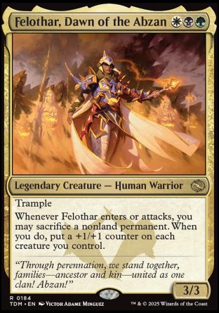 (184) Magic The Gathering Tarkir: Dragonstorm: Promos Single: Felothar, Dawn of the Abzan (V.1)  Rare