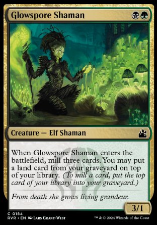 (184) Magic The Gathering Ravnica Remastered Single: Glowspore Shaman  Holo Common