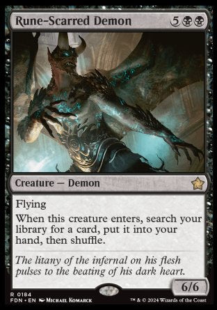 (184) Magic The Gathering Magic: The Gathering Foundations Single: Rune-Scarred Demon Holo Rare