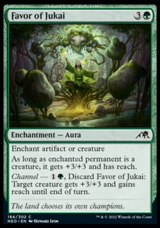 (184) Magic The Gathering Kamigawa: Neon Dynasty Single: Favor of Jukai Holo Common