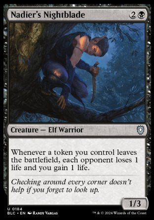 (184) Magic The Gathering Commander: Bloomburrow Single: Nadier's Nightblade  Uncommon