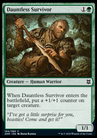 (184/280) Magic The Gathering Zendikar Rising Single: Dauntless Survivor Holo Common