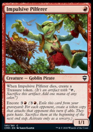 (185/361) Magic The Gathering Commander Legends Single: Impulsive Pilferer  Common