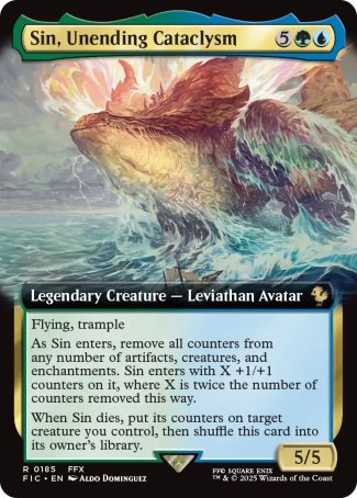 (185) Magic The Gathering Commander: Magic: The Gathering - FINAL FANTASY: Extras Single: Sin, Unending Cataclysm Holo Rare