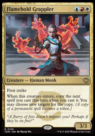 (185) Magic The Gathering Tarkir: Dragonstorm: Promos Single: Flamehold Grappler (V.2)  Rare