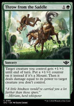 (185) Magic The Gathering Outlaws of Thunder Junction Single: Throw from the Saddle  Holo Common