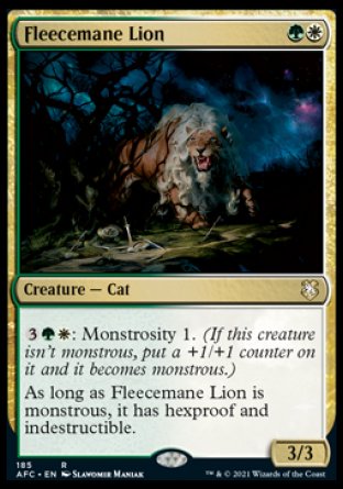 (185) Magic The Gathering Commander: Adventures in the Forgotten Realms Single: Fleecemane Lion  Rare