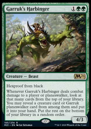 (185) Magic The Gathering Core 2021: Promos Single: Garruk's Harbinger (V.1)  Rare